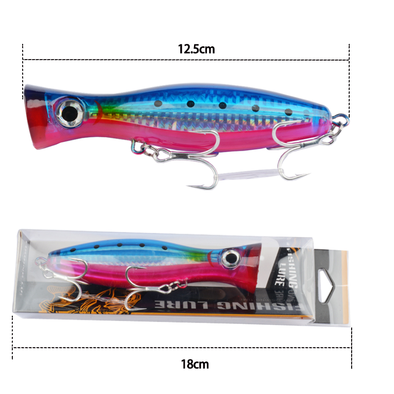 1pc 43g Big Popper Floating Wo - Fishing Hook Treble review and price