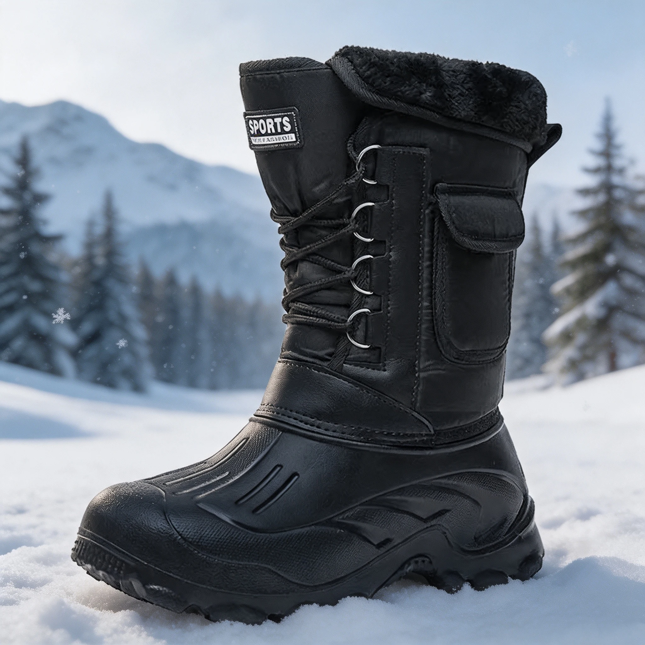 Men Winter Snow Boots Outdoor  - Fishing Hook Size review and price