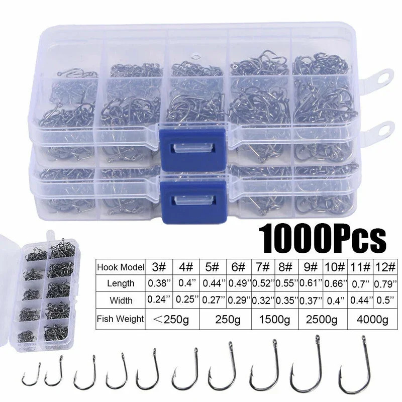 50-1600Pcs/BoxFishing Hooks Ca - Fishing Hook Barbless review and price